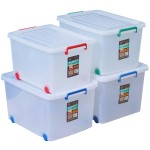 PP Storage Box Manufacturer - 40L Transparent with Wheels