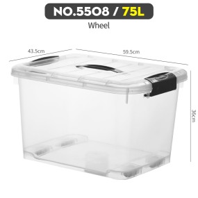 Large Plastic Container Manufacturer - 75L Transparent with Lid