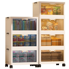 Storage Box Manufacturer - Transparent 3 Door 2 Layer Plastic Folding