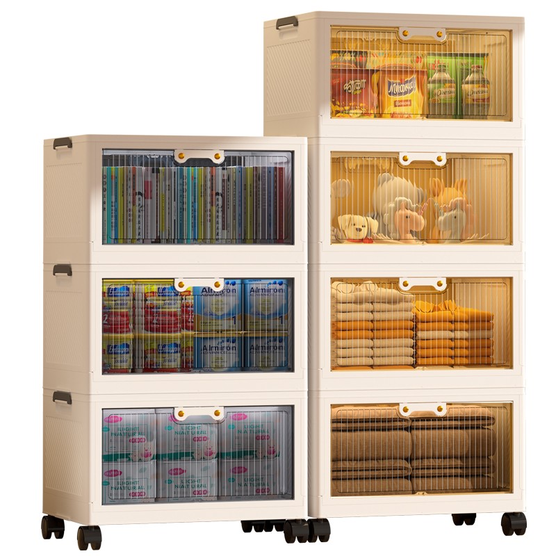Storage Box Manufacturer - Transparent 3 Door 2 Layer Plastic Folding