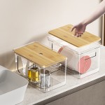 Pantry Organizer Factory - Clear PET Stackable Bamboo Lid