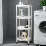 Bathroom Shelving Factory - 4 Tier ABS with Wheels