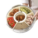 Snack Plate Manufacturer - 6 Grid Rotating Transparent PP