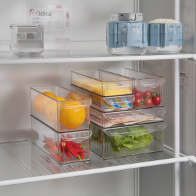 Refrigerator Organizer Manufacturer - 5 Pack Clear Square Bins