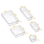 Drawer Organizer Manufacturer - 25 Piece Set Clear Plastic