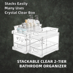 Bathroom Organizer Manufacturer - Stackable 2 Tier Rectangle