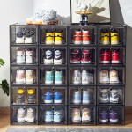 Shoe Container Factory - Side Drop Front Black Acrylic