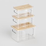 Pantry Organizer Factory - Clear PET Stackable Bamboo Lid