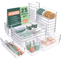 Drawer Organizer Manufacturer - 25 Piece Set Clear Plastic
