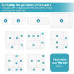 Drawer Organizer Manufacturer - 25 Piece Set Clear Plastic