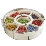 Snack Plate Manufacturer - 6 Grid Rotating Transparent PP