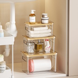 Pantry Organizer Factory - Clear PET Stackable Bamboo Lid