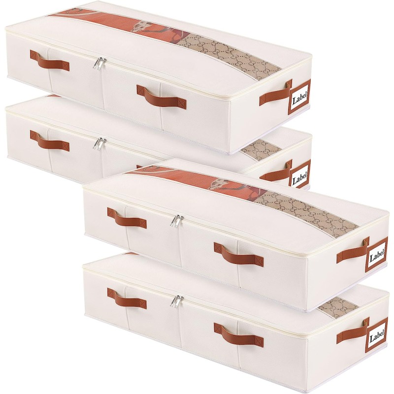 Under-Bed Organizer Manufacturer - 4-Pack Foldable with Transparent Windows