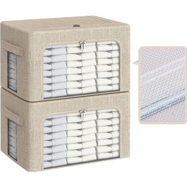 Storage Box Manufacturer - Linen Fabric Stackable Metal Frame