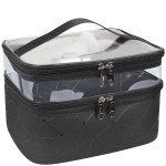 Makeup Storage Bag Manufacturer - Transparent Black 2-Layer