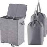 Laundry Hamper Manufacturer - Hot Double Large Collapsible 2 Dividers