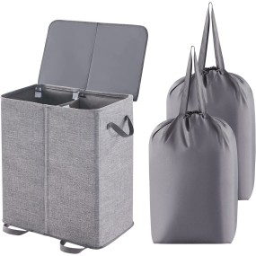 Laundry Hamper Manufacturer - Hot Double Large Collapsible 2 Dividers