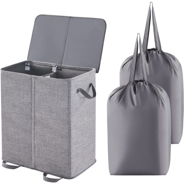 Laundry Hamper Manufacturer - Hot Double Large Collapsible 2 Dividers