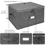 Glass Storage Box Manufacturer - Foldable Grey Linen for Goblet