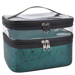 Cosmetic Bag Manufacturer - Transparent Waterproof Double-Deck
