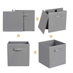 Storage Basket Manufacturer - 6 Pack Grey for Home Shelves
