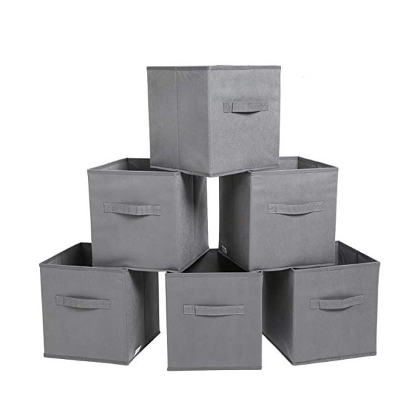 Storage Basket Manufacturer - 6 Pack Grey for Home Shelves