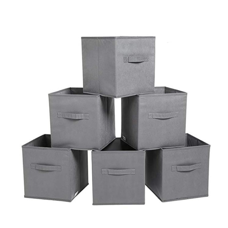 Storage Basket Manufacturer - 6 Pack Grey for Home Shelves