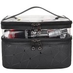 Makeup Storage Bag Manufacturer - Transparent Black 2-Layer