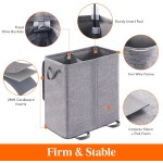 Laundry Hamper Manufacturer - Hot Double Large Collapsible 2 Dividers
