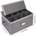 Glass Storage Box Manufacturer - Foldable Grey Linen for Goblet