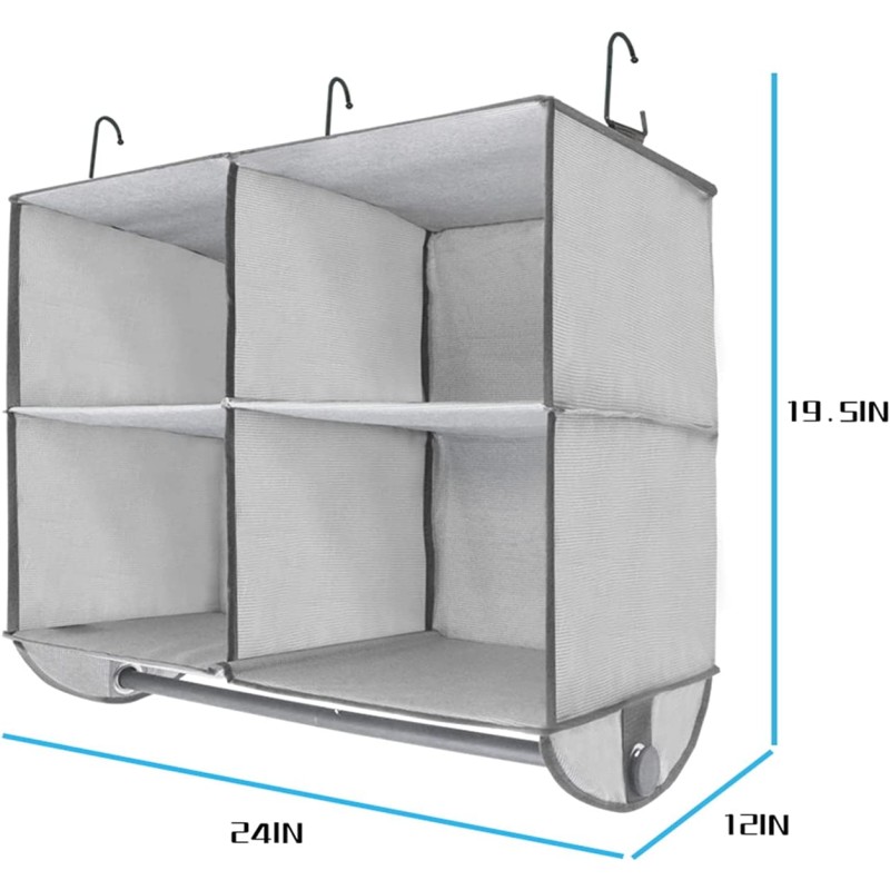 Hanging Organizer Manufacturer - 4-Shelf with Metal Hooks