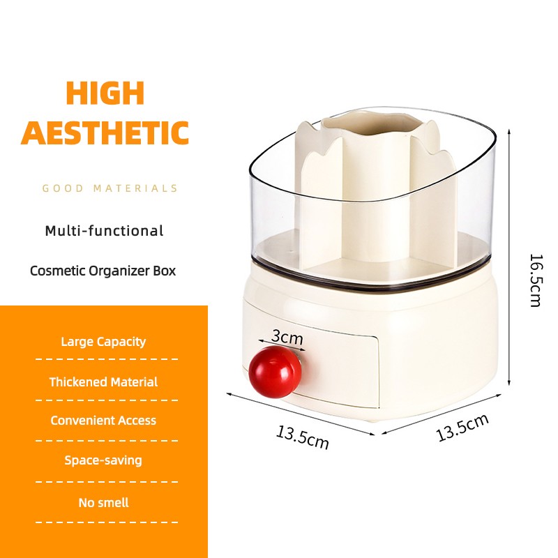 Makeup Storage Box Manufacturer - 360 Rotating Plastic Portable