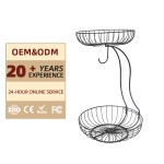 Fruit Bowl Manufacturer - Double Layer Metal Wire with Rack