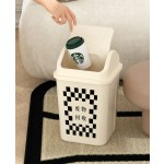 Waste Bin Manufacturer - Fashion Black White Grid PP