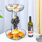 Fruit Bowl Manufacturer - Double Layer Metal Wire with Rack