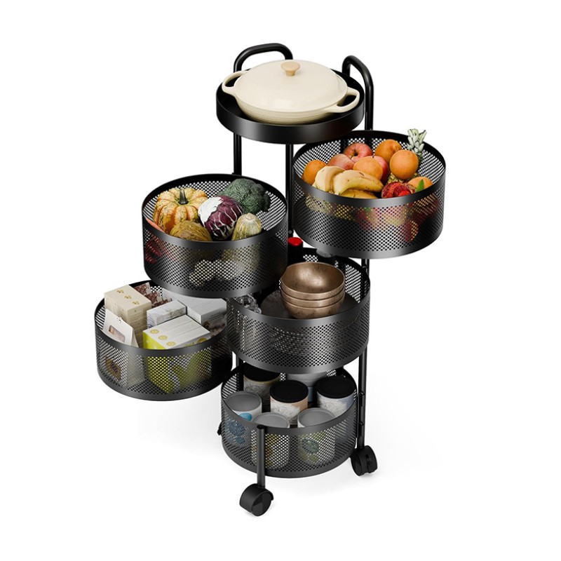 Fruit Basket Manufacturer - 3-5 Tier Metal Wire Rotating