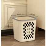 Waste Bin Manufacturer - Fashion Black White Grid PP