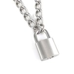 Choker Necklace Manufacturer - Stainless Steel Lock Silver Punk