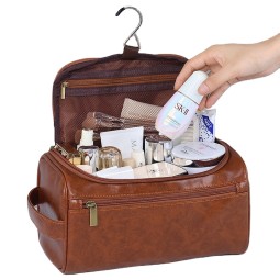 Toiletry Bag Manufacturer - Custom Large PU Leather Hanging