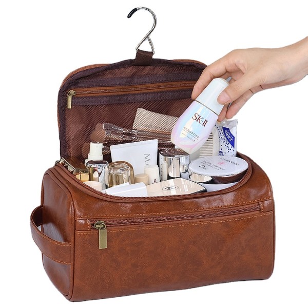 Toiletry Bag Manufacturer - Custom Large PU Leather Hanging