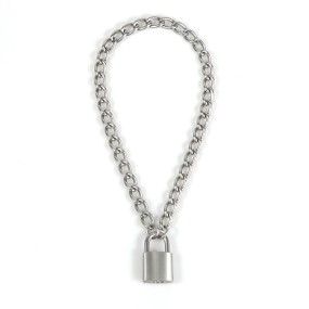 Choker Necklace Manufacturer - Stainless Steel Lock Silver Punk