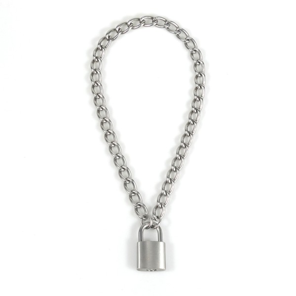 Choker Necklace Manufacturer - Stainless Steel Lock Silver Punk