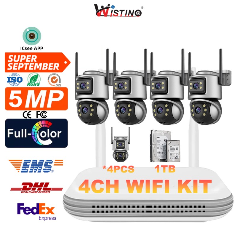 WIFI NVR Kit Supplier - ICSEE 4ch 5mp Dual Lens