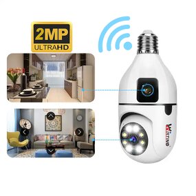Bulb Security Camera Factory - 2MP Dual Lens E27 PTZ