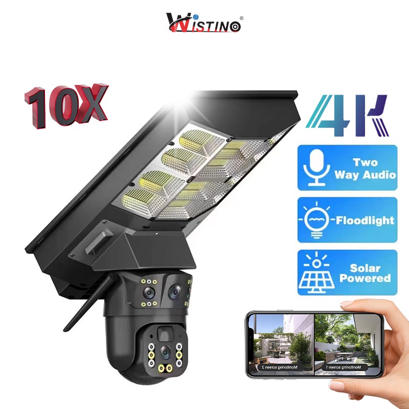 Outdoor Solar Camera Factory - V380pro 4K Street Light 10X