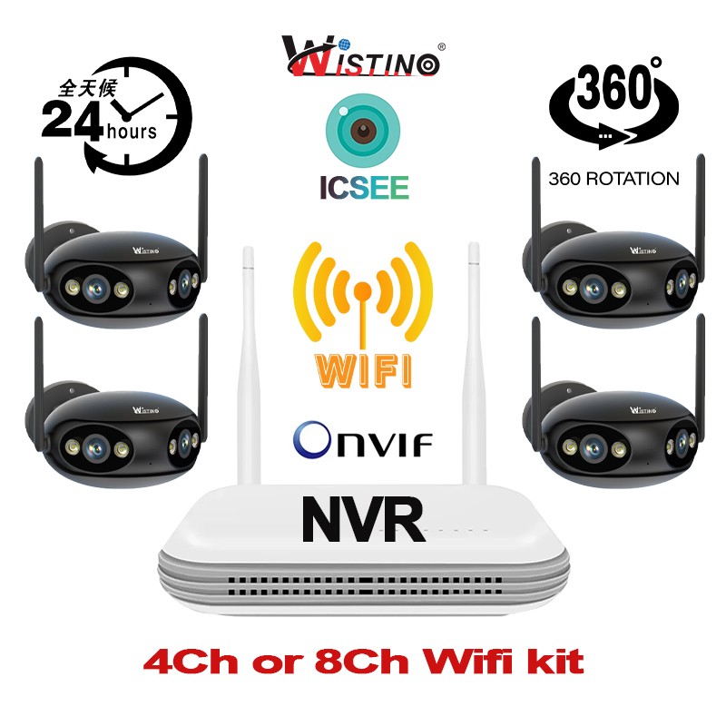 Wireless Camera Set Manufacturer - 8MP 4Ch 180 Degree Rotation