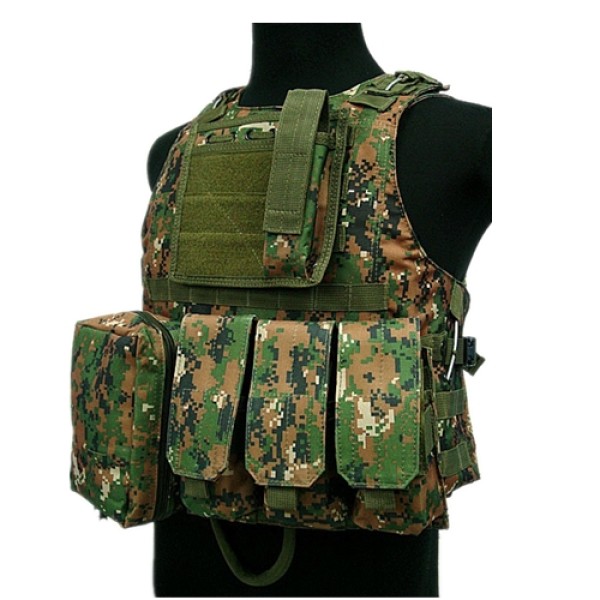 Molle Vest Manufacturer - High Density Nylon Woodland Camo
