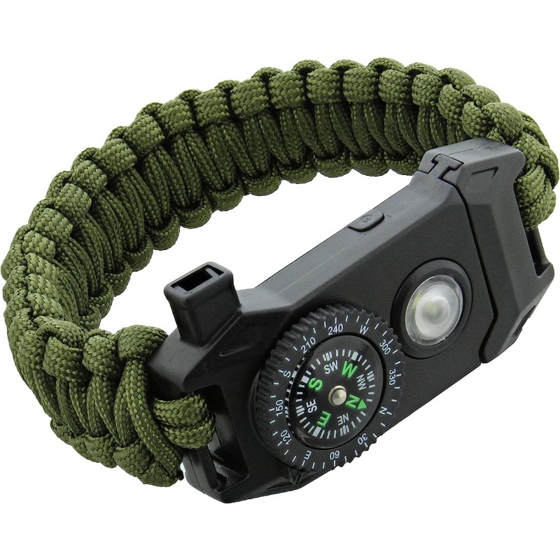 Paracord Bracelet Factory - 7 in 1 Emergency Whistle Compass
