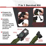 Paracord Bracelet Factory - 7 in 1 Emergency Whistle Compass