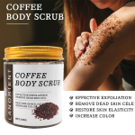 Private Label LANORIENT Vitamin C Skin Exfoliating Whitening Coffee Deep Cleansing Face Body Scrub for All Skin Types